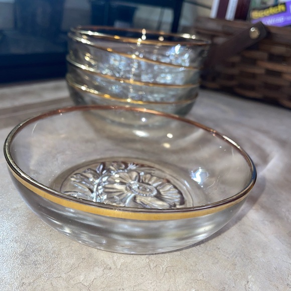 Vintage Gailstyn It's a "Dilly" 22 Carat Gold Decorative Glass Bowls Set of 4 - Picture 1 of 3